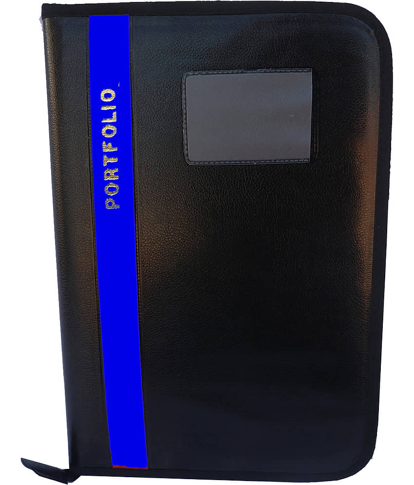 Kopila PORTFOLIO File Folder,Faux Leather  Professional Look, 20 leafs,Certificate, Documents Holder FS/A4 Size (Set Of 1, Blue)