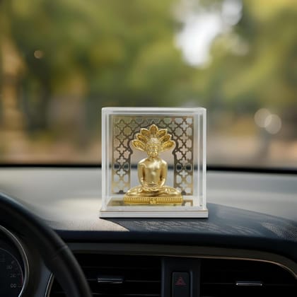 Brahma 3D Farm God Idol Parshwanath Bhagwan with Temple | Parshwanath Bhagwan Idol for Car Dashboard, Home Decor, Pooja Room, Study Table, Living Room & Office Decoration | Gift Item