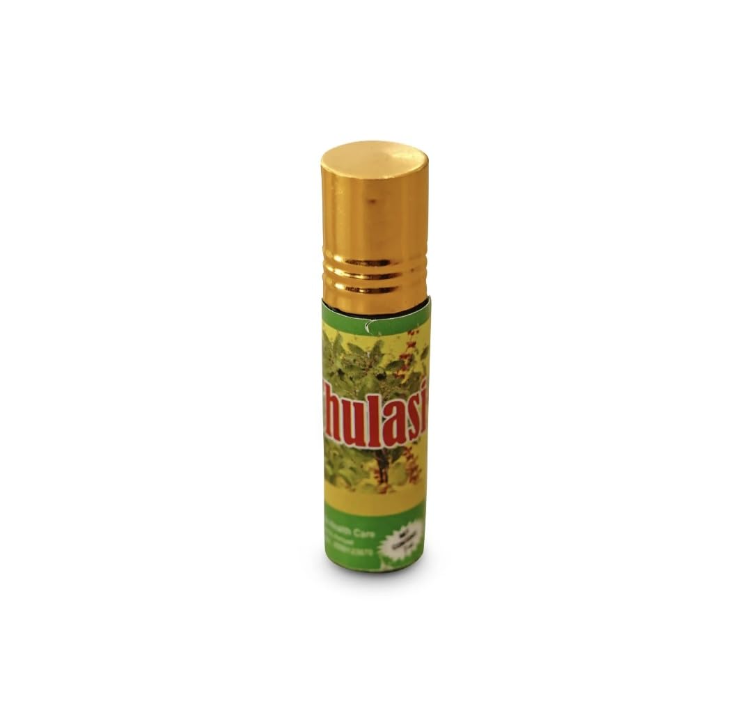 Kerala Spices online Holy Basil Essential Oil, Thulasi Oil 7Ml, Bashpika Thulasi, Pure And Natural Pack Of 2