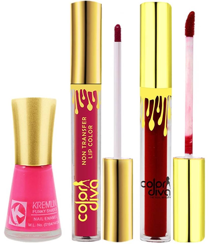 Adbeni Combo-Color Diva Liquid Sindoor, Lipstick, Kremlin Nail Polish(GC1438) Makeup Kit Pack of 3 20