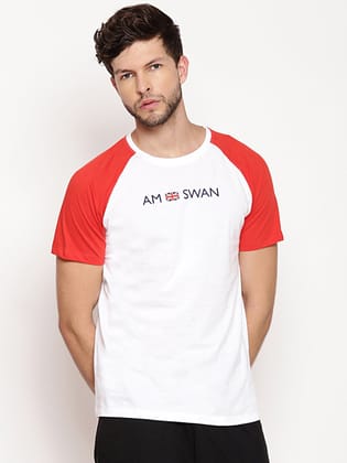 Mens Premium Cotton Printed Colourblock Half Sleeve T-Shirts-M-40