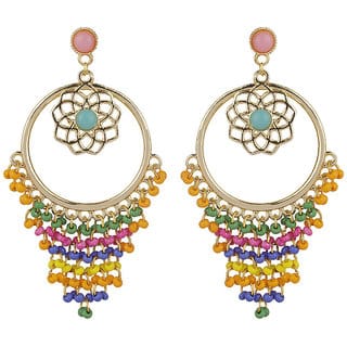 Multicolor Seed Bead Earrings for Girls - Golden Alloy Brass  Copper Fashion Jewelry Earrings Top  Best