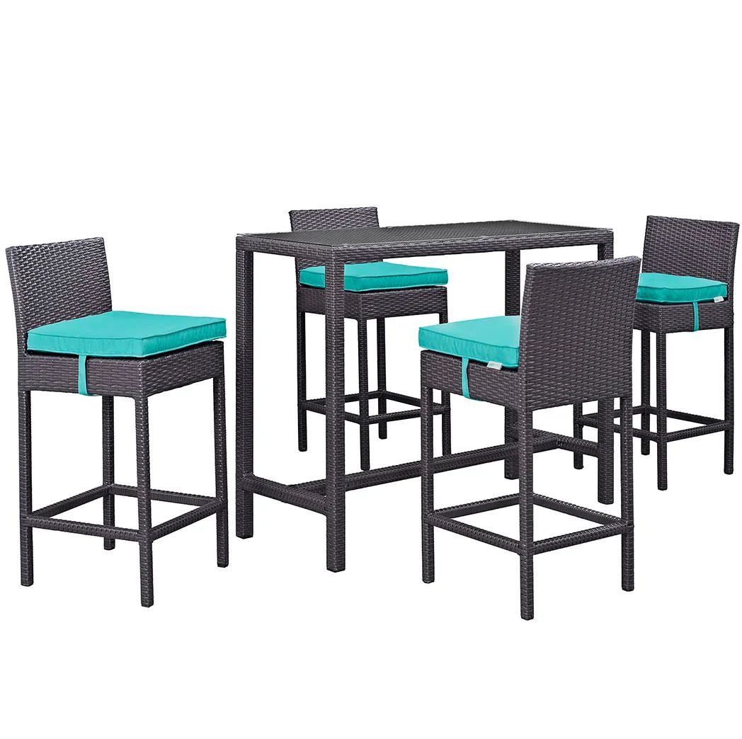 Patio Bar Chairs and Table Set For Outdoor, Garden, Living Room
