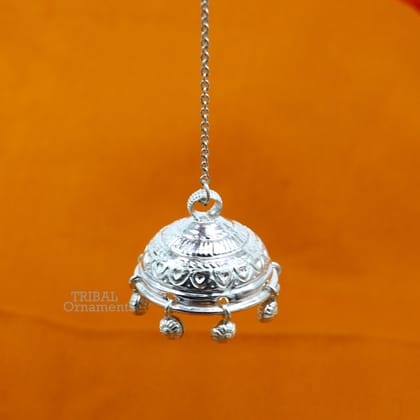 Handmade Sterling Silver chhatar/ chhatra, silver umbrella god temple art, Gorgeous  hand craved Solid silver temple article utensils su751