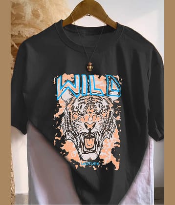 Leotude Women Cotton Blend Printed Oversized Fit Round Neck T-Shirt ( Multicolor 3 )