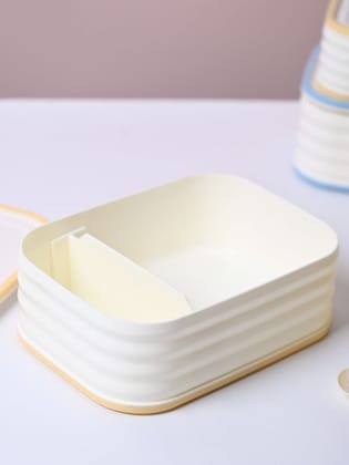 Cream Rectangle Lunch Box - 580 ML