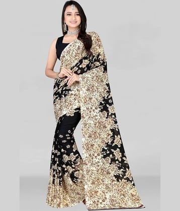 LEELAVATI Georgette Printed Saree With Unstitched Blouse Piece ( Multicolor )