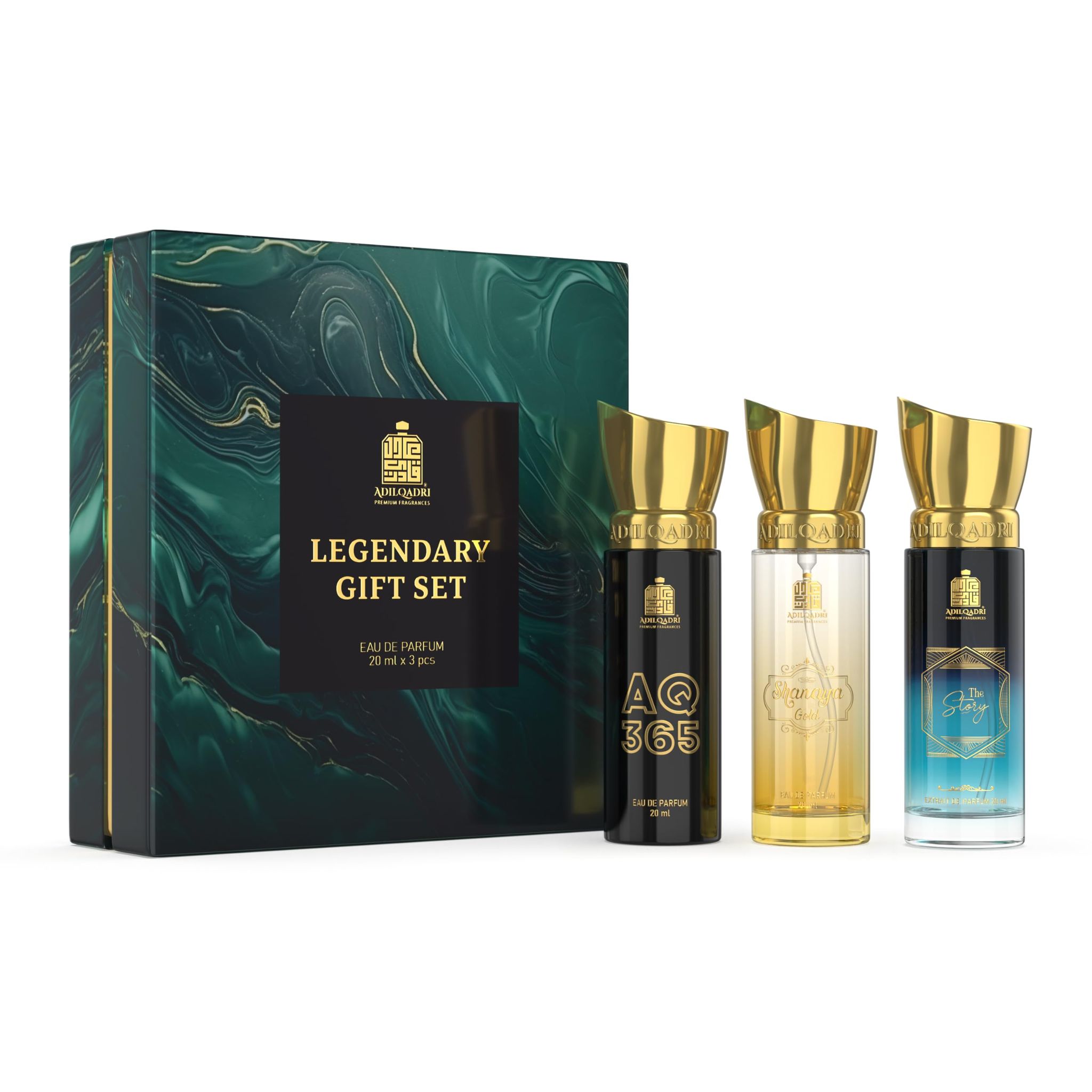 Adilqadri Legendary Perfume Gift Set for Men & Women | Long-Lasting Eau de Parfum | Fruity, Arabic & French Blend | Gift Hamper for Him & Her | Combo Pack (3 x 20ML) Adilqadri Legendary Perfume Gift Set for Men & Women | Long-Lasting Eau de Parfum | Frui