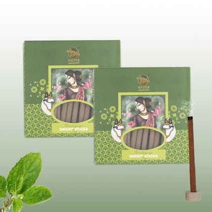 Nandi Panchgavya 100 Percent Cow Dung Dhoop Sticks for Pooja with Stand (Tulsi Fragrance -Pack of 2,100 Sticks)