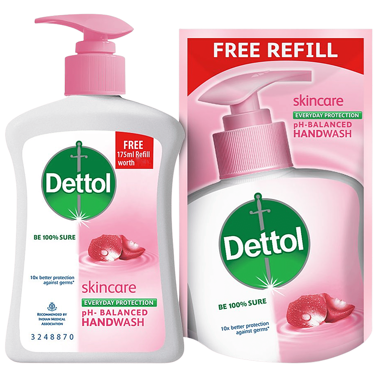 Dettol Ph-Balanced Liquid Handwash Refill Pouch, Skincare, Ph-Balanced Liquid Handwash Pump, Skincare, 200 Ml