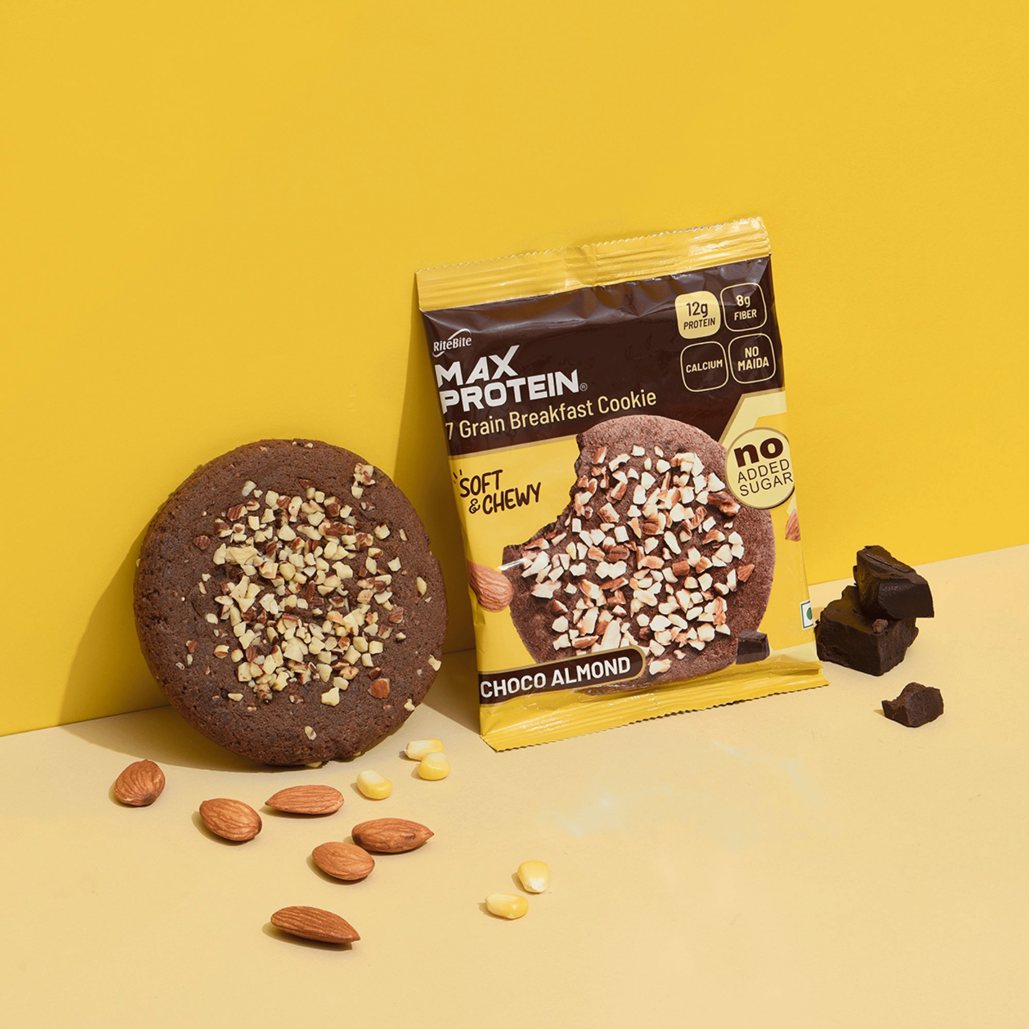 Max Protein Cookies Choco Almond 60g | Zero Added Sugar Max Protein Cookies Choco Almond 60g | Zero Added Sugar - Pack of 12
