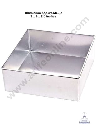 CAKE DECOR™ Aluminum Square Cake Mould - 9 in x 2.5 in