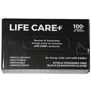 Life Care+ Black Nitrile Examination Gloves ( Large ,Pack Of 100 )