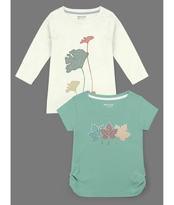 HELLCAT Pack of 2 Girls Cotton Blend T-Shirt ( Multicolor )