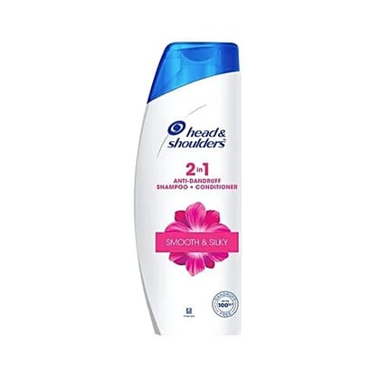 Head & Shoulders Smooth & Silky 2 in 1 Anti-Dandruff Shampoo + Conditioner, Upto 100% Dandruff Free, 180 ml