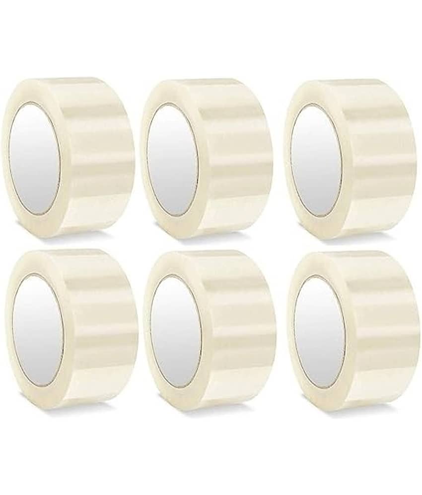 Eclet White Single Sided Cello Tape ( Pack of 6 )