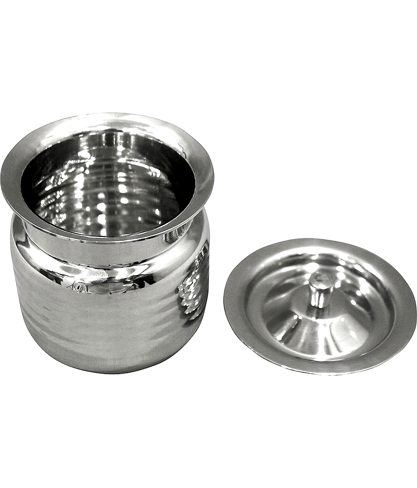 Dynore Ghee pot Steel Silver Oil Container ( Set of 1 )