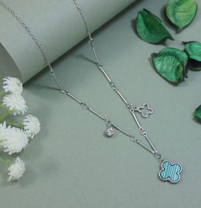 Stainless Steel Clover Pendent Necklace - STNK 5473