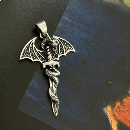 Fiesty Dragon Silver 925 Men's Pendant