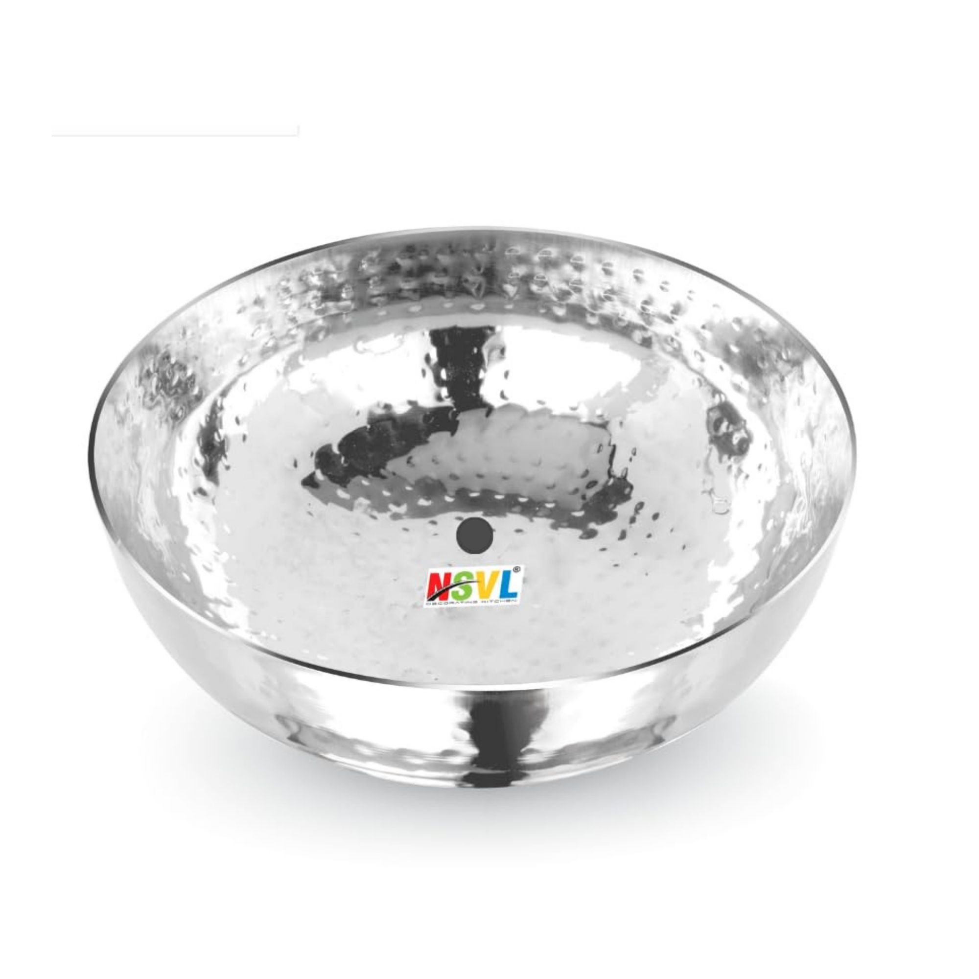 NSVL Stainless Steel Hammered Tasla/Heavy Bottom Cookware/Kadhai/Kadai for Kitchen/Utensils for Cooking, Deep Frying-MATHAR TASLA 700 ML