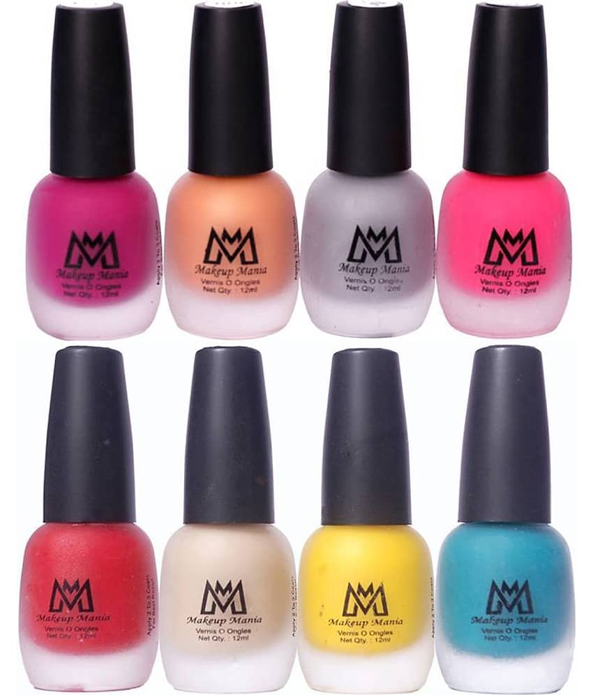 Makeup Mania Velvet Matte Nail Polish Combo Set of 8 Pcs, Nail Polish Set, Multicolor Nail Paint Combo (MM # 19-68)