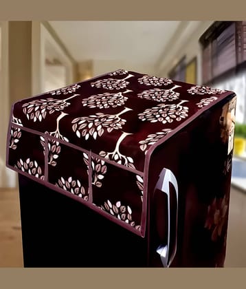 Crosmo Polyester Nature Fridge Covers ( 99 53 ) Pack of 1 - Brown