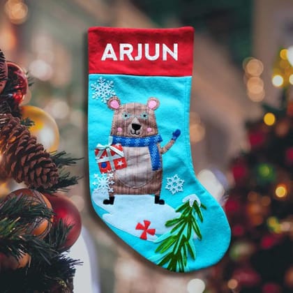 Personalised Christmas Stockings-Sky Blue