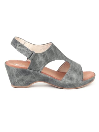 Delco Comfort Platform Sandals-36 / Dk Grey