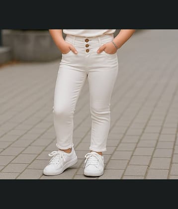 ICONIC ME Girls Denim Jeans ( Pack of 1 , White )
