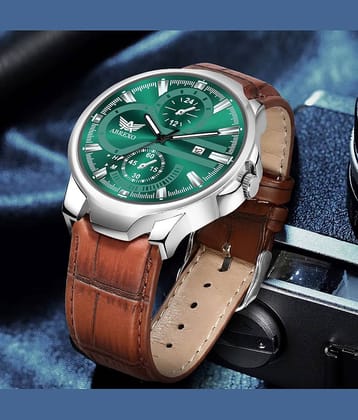 Abrexo Brown Leather Analog Men's Watch