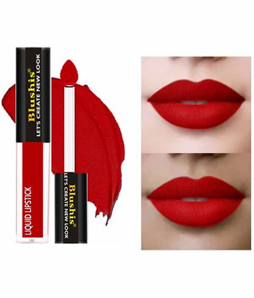BLUSHIS Blood Red Smudge Proof Matte Lipstick