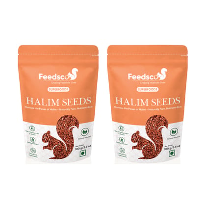 Feedsco Halim Seeds Superfood, Omega 3-6-9 & Protein Rich, Natural, 100g - Pack of 2