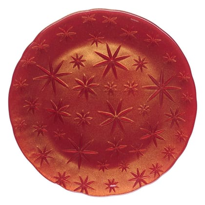 Nachtmann Star Red Crystal Charger Plate, 32Cm, Clear