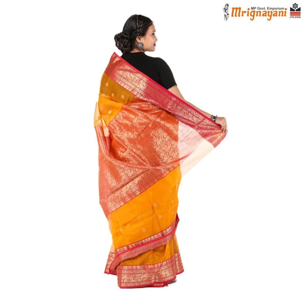 HANDLOOM CHANDERI SILK SAREE WITH BLOUSE (SKU - 1SC202291021, SAREE - 1017) - Sarees | Buy online on ZillyBuy