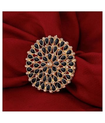 Adjustable Round Gold Tone Stylish Traditional Finger Ring For Women And Girl - None