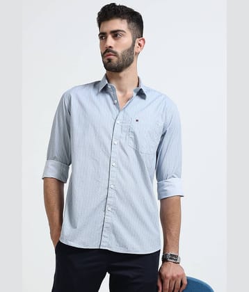 Cool Colors 100% Cotton Slim Fit Printed Full Sleeves Men's Casual Shirt - Light Grey ( Pack of 1 )