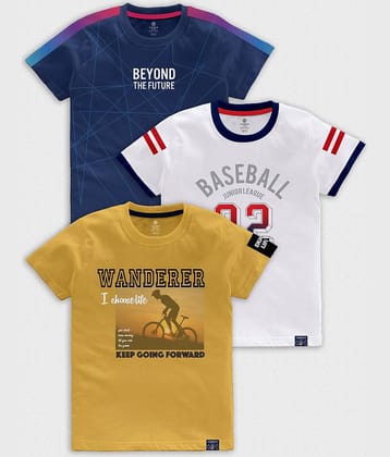 CODEZ Pack of 3 Boys Cotton Blend T-Shirt ( Multicolor )