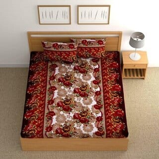 BEDZY Duke Collection Flat Double Bedsheet with 2 Pillow Covers