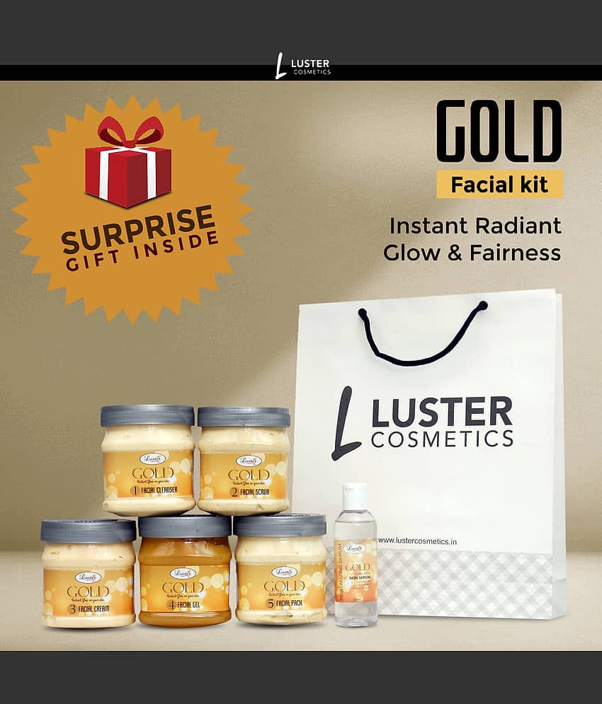 Luster Gold Radiance Salon Eco Pack - Paraben & Sulfate Free Facial Kit 2600 mL