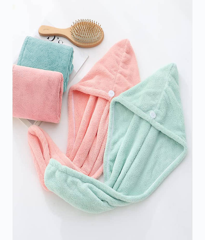 Midastra Multicolor Hair Towel Wrap ( Pack of 2 )