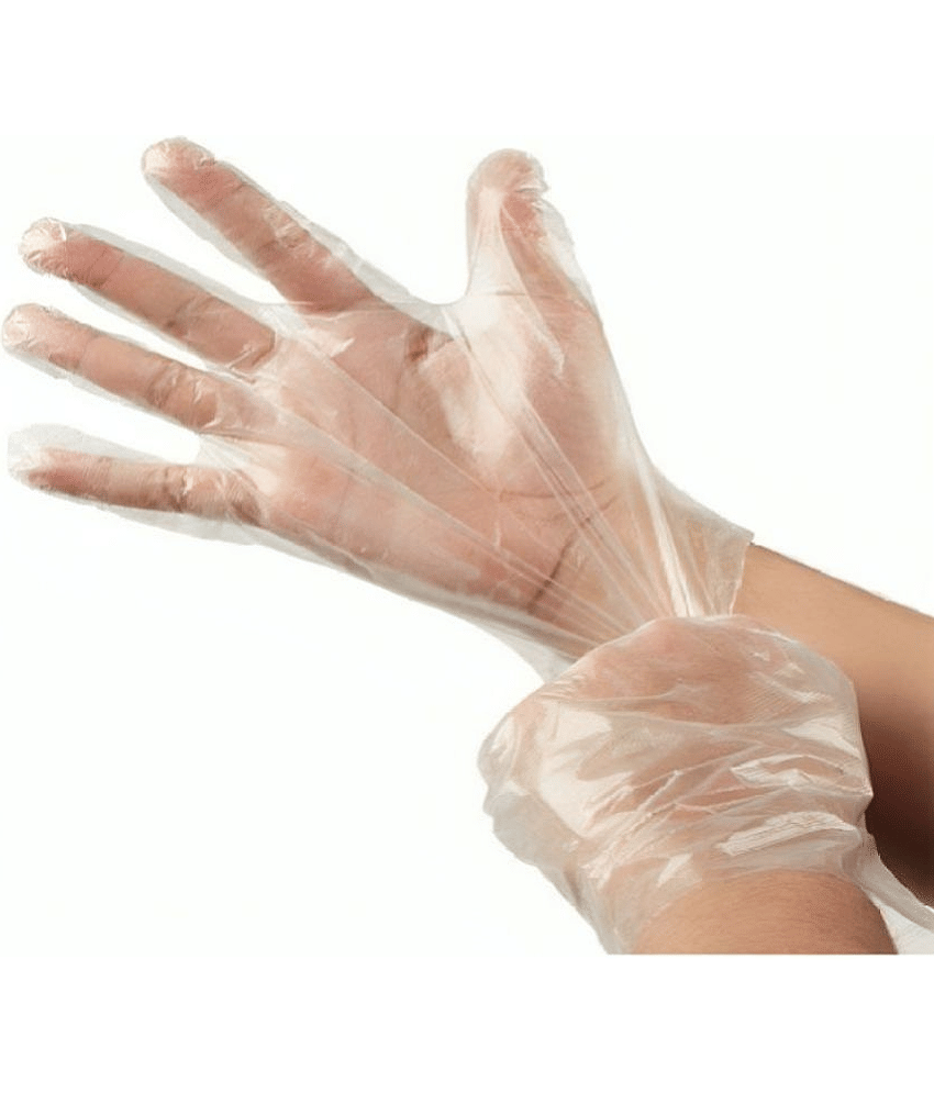 dust n shine White Plastic Large Cleaning Glove Set ( Pack of 1 )