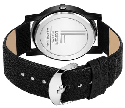 LOREM Black Sllim Analog Watch for Men LR48-UF