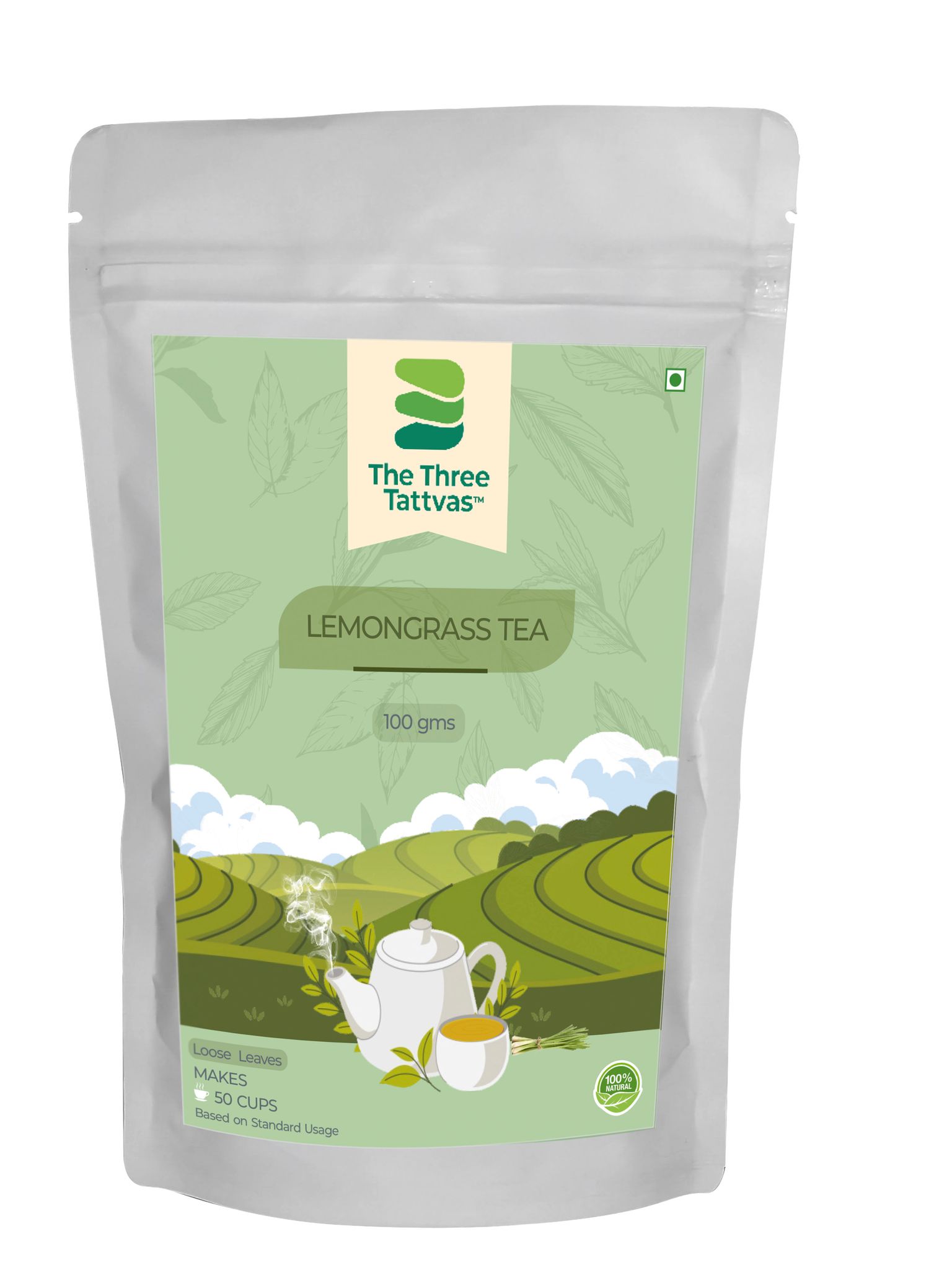 The Three Tattvas Lemon Grass Tea, 100 gm