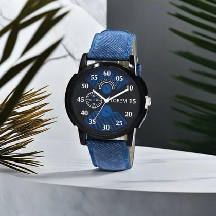 LOREM Multicolor Denim Look Analog Watch for Men LR02-UF