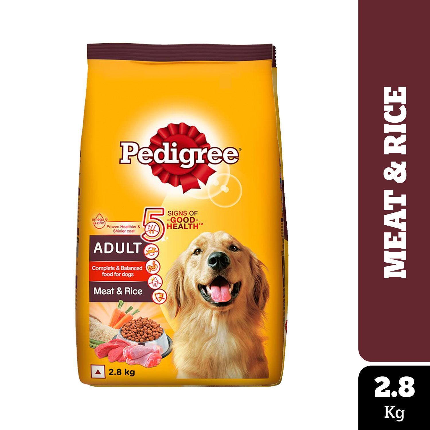 Pedigree Adult Dog Food Meat &amp; Rice 2.8KG