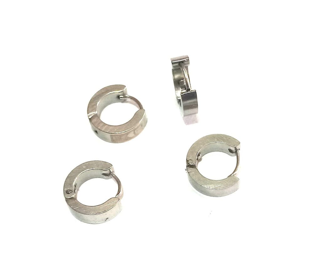 Nawani 2 Pair Mens Jewellery Silver Studs Earring/Earring for Men/Boys/Boyfriend. - Earrings | Buy online on ZillyBuy