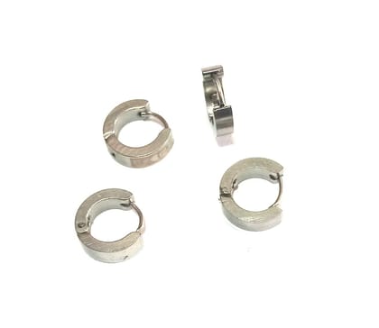 Nawani 2 Pair Mens Jewellery Silver Studs Earring/Earring for Men/Boys/Boyfriend.