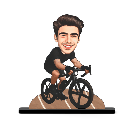 Avataar Studio Personalized Gift for Friends, Sister, Brother, BFF, Girlfriend, Boyfriend Character Caricature Photo Frame Unique Design Customized Gift for Friends & Family (Cyclist -1)-7 INCHES