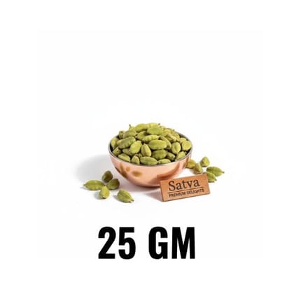 Natural Whole Green Cardamom 25g - Satva Premium Delights - Handpicked Bold Elaichi