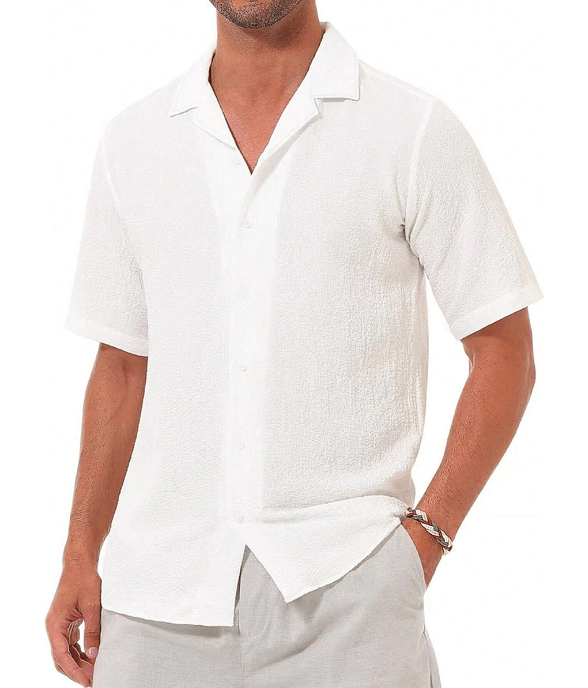 AAPSKA Poly Cotton Regular Fit Solids Half Sleeves Men's Casual Shirt - White ( Pack of 1 )